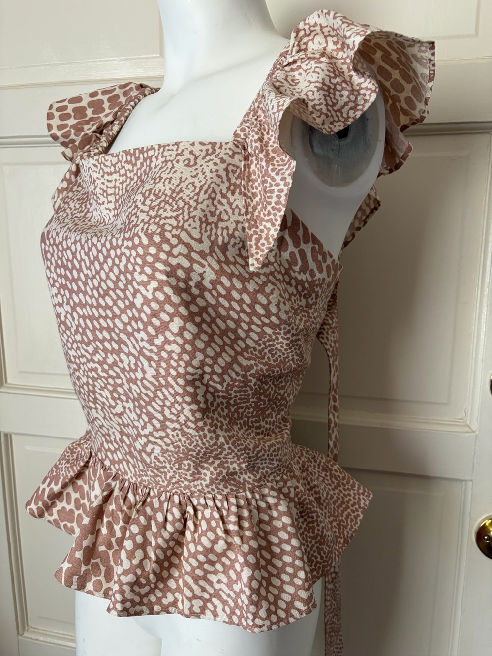 Express Blush and Cream Animal Dot Print Top